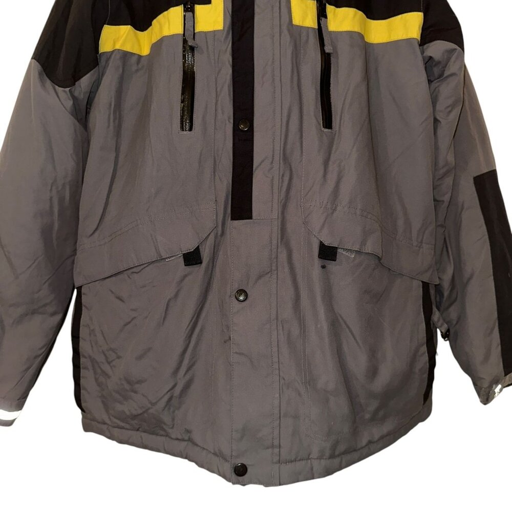 Columbia Winter Coat Big Boys 18 20 Gray Hooded Lined Insulation Pockets - Picture 3 of 11